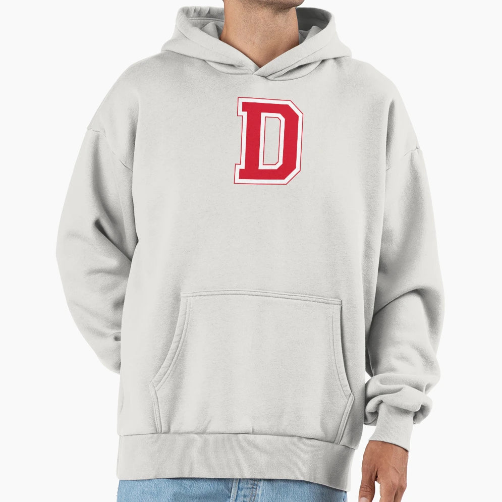 Red Varsity Letter D Hoodie - Graphic Print Unisex - T-Shirt, Sweatshirt, Hoodie