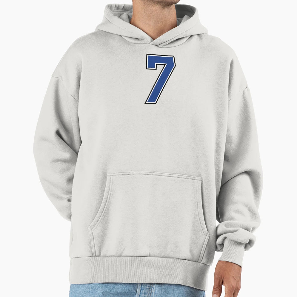Blue Number 7 Lucky Sports Jersey Seven Hoodie - Streetwear Style Men Women - T-Shirt, Sweatshirt, Hoodie