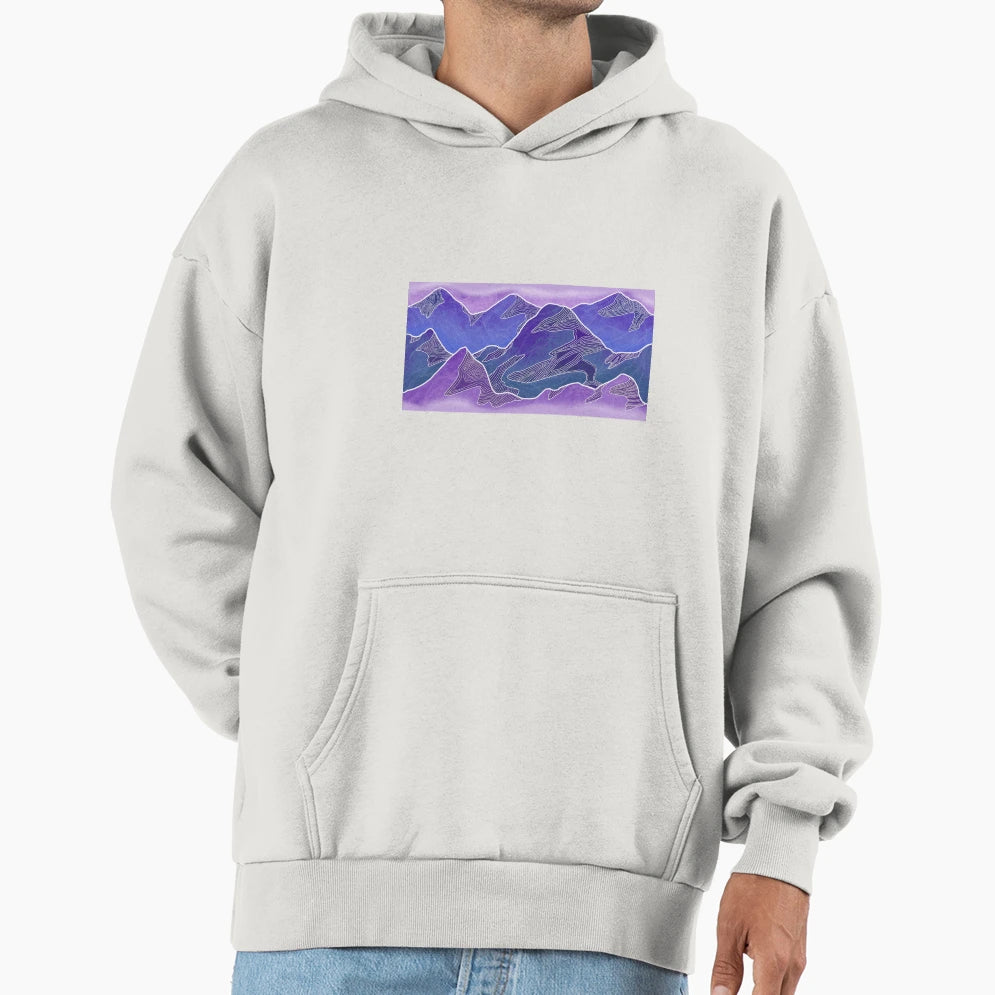 Evening Mountains Hoodie - Fun Novelty Design Men Women - T-Shirt, Sweatshirt, Hoodie