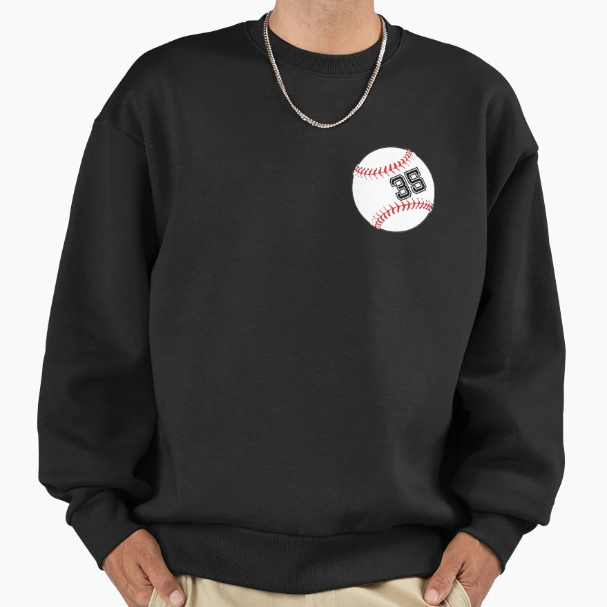 Baseball Player Jersey No 35 Back Sweatshirt - Graphic Print for Adults - T-Shirt, Sweatshirt, Hoodie