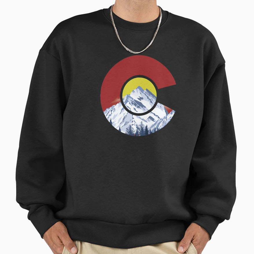 Colorado Mountains Flag Sweatshirt - Custom Art Print Men Women - T-Shirt, Sweatshirt, Hoodie