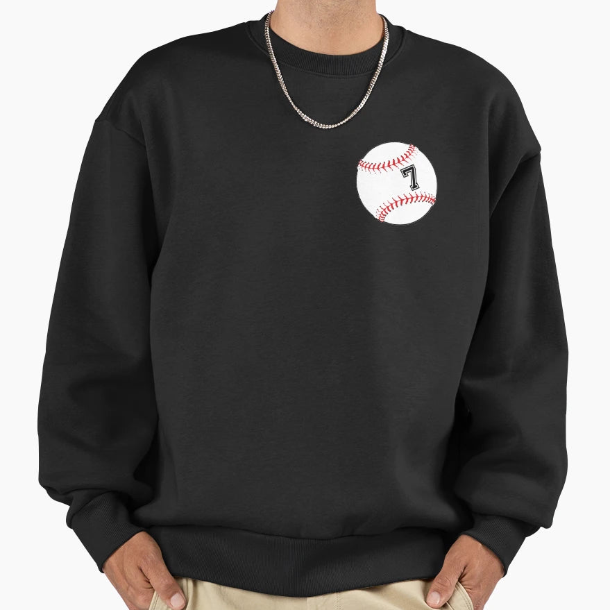 Baseball Player Jersey No 7 Back Sweatshirt - Unique Graphic Men Women - T-Shirt, Sweatshirt, Hoodie