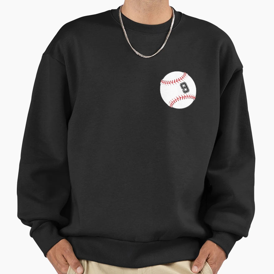Baseball Player Jersey No 9 Back Sweatshirt - Aesthetic Graphic Unisex - T-Shirt, Sweatshirt, Hoodie