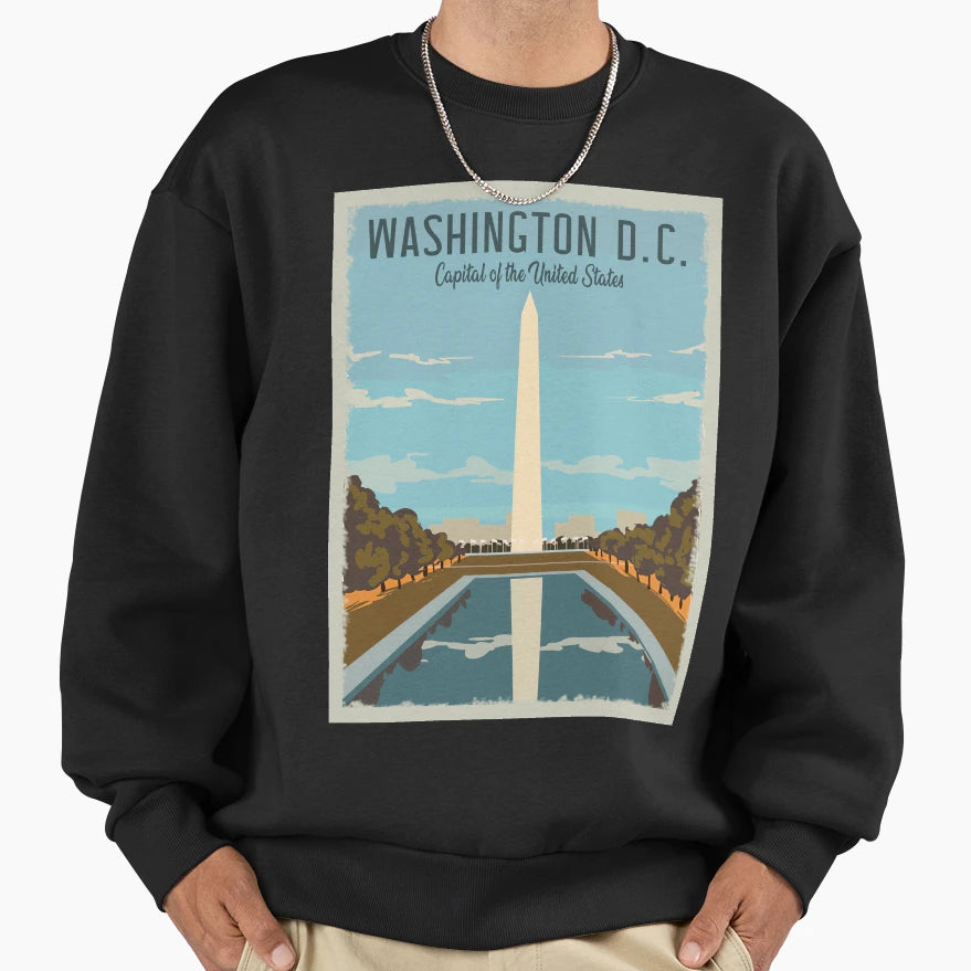 Washington Dc Travel Sweatshirt - Custom Art Print for Adults - T-Shirt, Sweatshirt, Hoodie