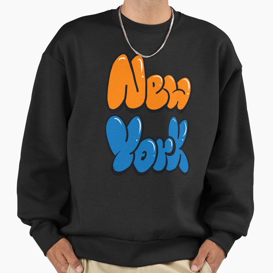 New York City Orange And Blue Sweatshirt - Streetwear Style Men Women - T-Shirt, Sweatshirt, Hoodie