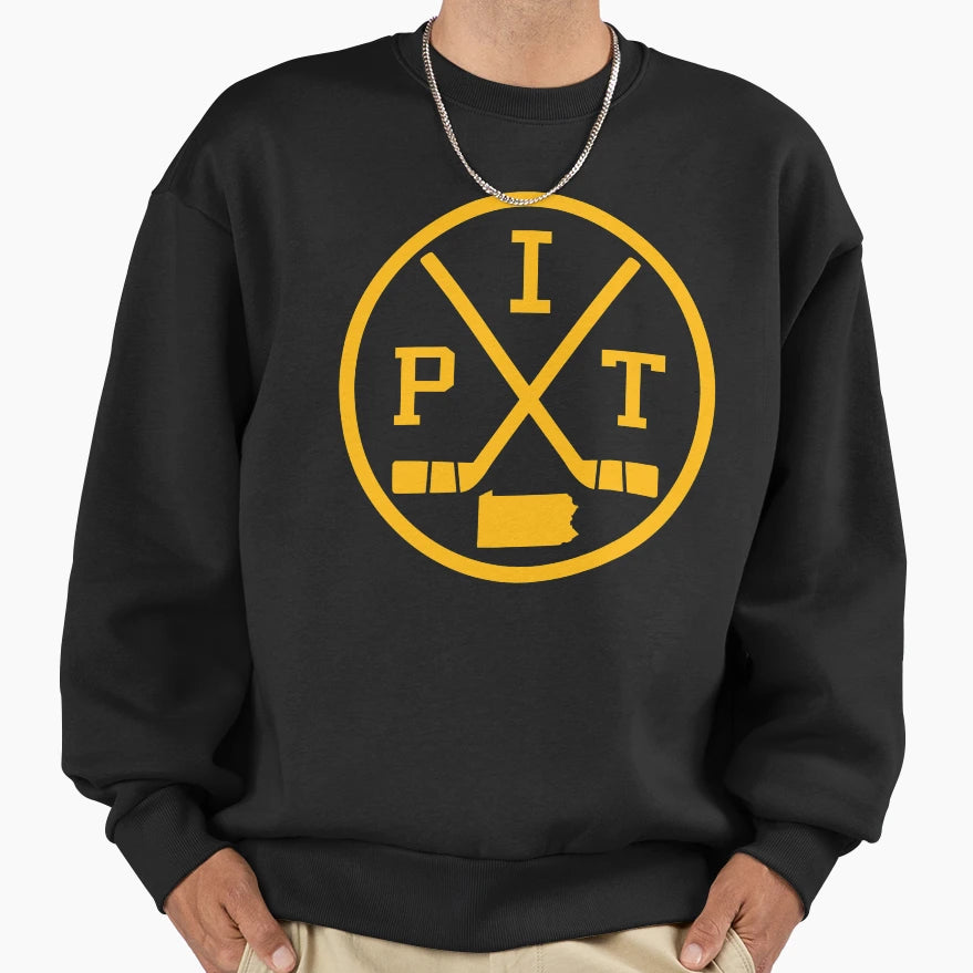 Pittsburgh Hockey Emblem Pit Sweatshirt - Minimalist Print Unisex - T-Shirt, Sweatshirt, Hoodie