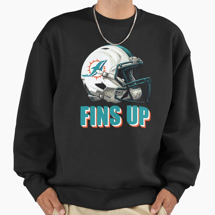Miami Dolphins Helmet Sweatshirt - Graphic Print Unisex - T-Shirt, Sweatshirt, Hoodie