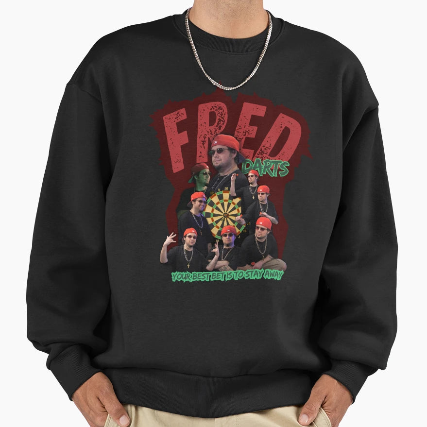 Fred Darts Sweatshirt - Unique Graphic Unisex - T-Shirt, Sweatshirt, Hoodie