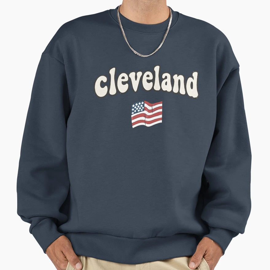 Cleveland Ohio Skyline Simple City Sweatshirt - Casual Everyday Wear Unisex - T-Shirt, Sweatshirt, Hoodie