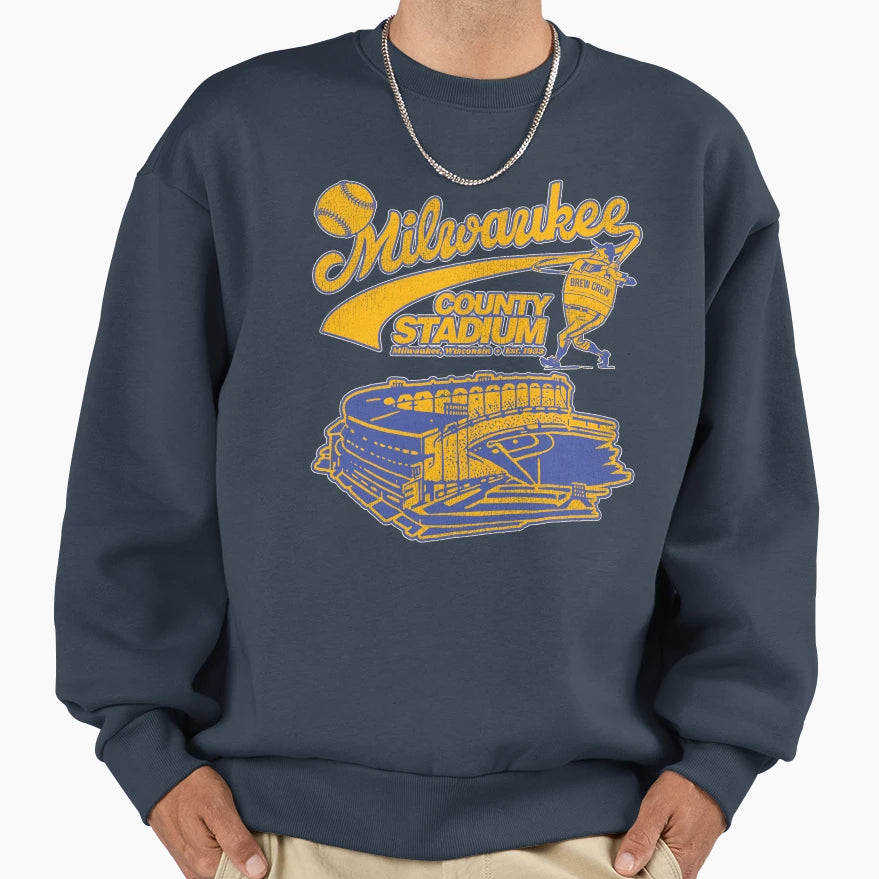 Milwaukee County Stadium Sweatshirt - Aesthetic Graphic Unisex - T-Shirt, Sweatshirt, Hoodie