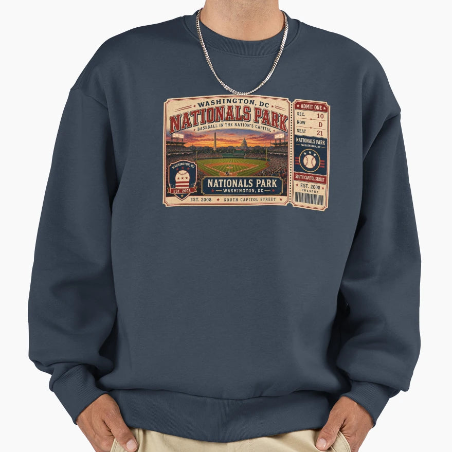 Washington Nationals Park Baseball Sweatshirt - Unique Graphic Men Women - T-Shirt, Sweatshirt, Hoodie