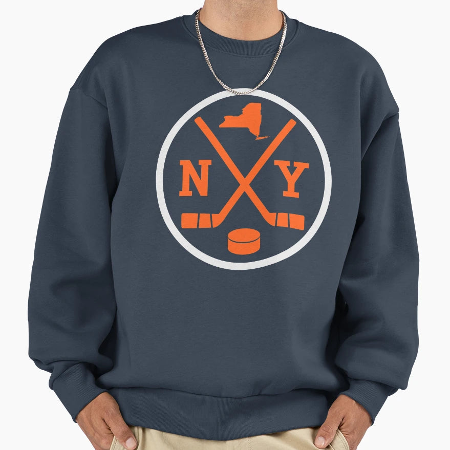 New York Hockey Emblem Ny Sweatshirt - Trendy Graphic Men Women - T-Shirt, Sweatshirt, Hoodie