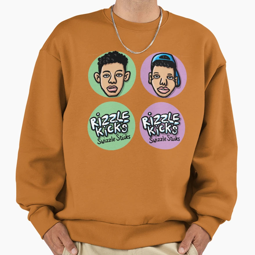 Rizzle Kicks Sticks Sweatshirt - Custom Art Print Men Women - T-Shirt, Sweatshirt, Hoodie