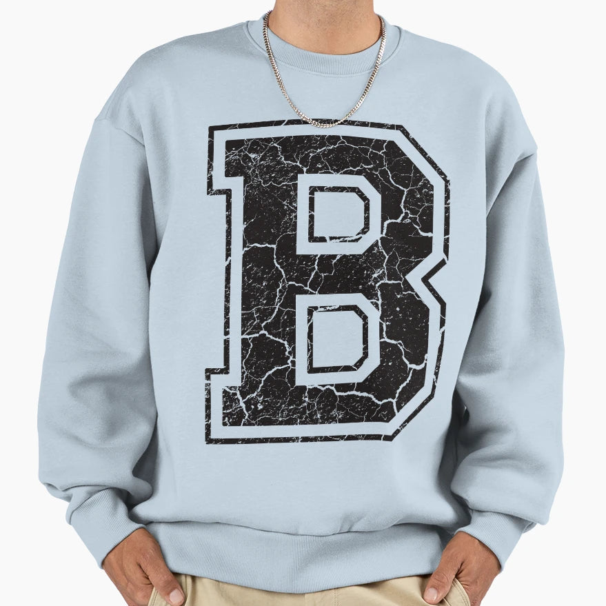 B Letter Sweatshirt - Casual Everyday Wear Men Women - T-Shirt, Sweatshirt, Hoodie