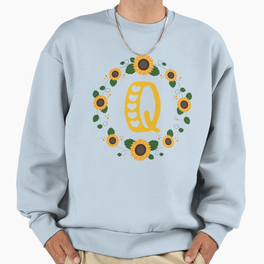 Monogram Letter Q Sweatshirt - Unique Graphic Men Women - T-Shirt, Sweatshirt, Hoodie