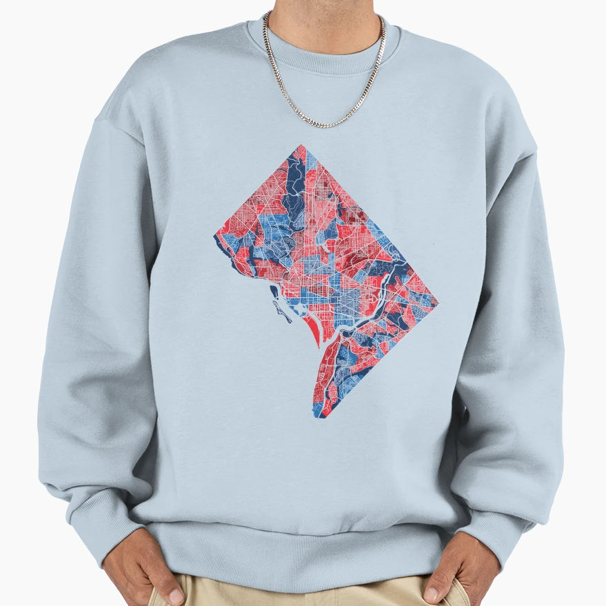 Washington Dc Neighborhood Map Sweatshirt - Unique Graphic Men Women - T-Shirt, Sweatshirt, Hoodie