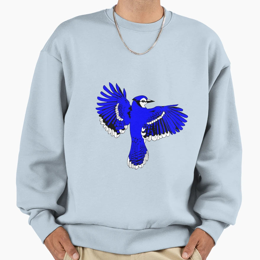 Blue Jay Flying Sweatshirt - Fun Novelty Design Men Women - T-Shirt, Sweatshirt, Hoodie