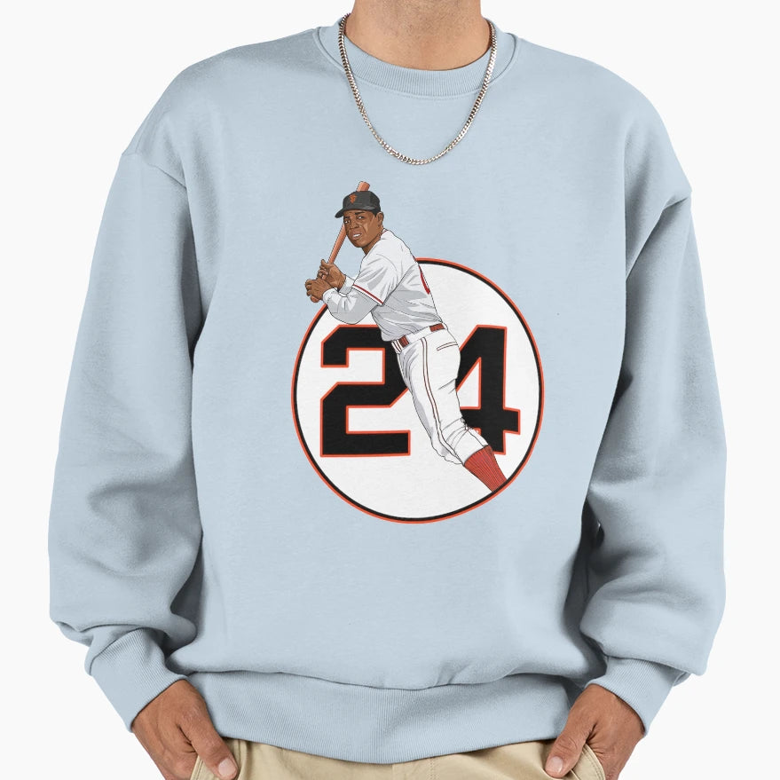 Baseball Player Willie Mays 24 Sweatshirt - Unique Graphic for Adults - T-Shirt, Sweatshirt, Hoodie