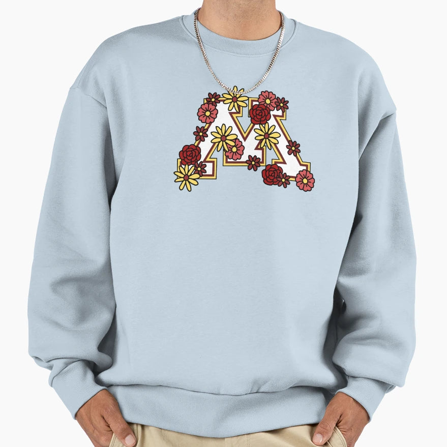 Minnesota M Flowers Sweatshirt - Streetwear Style Unisex - T-Shirt, Sweatshirt, Hoodie