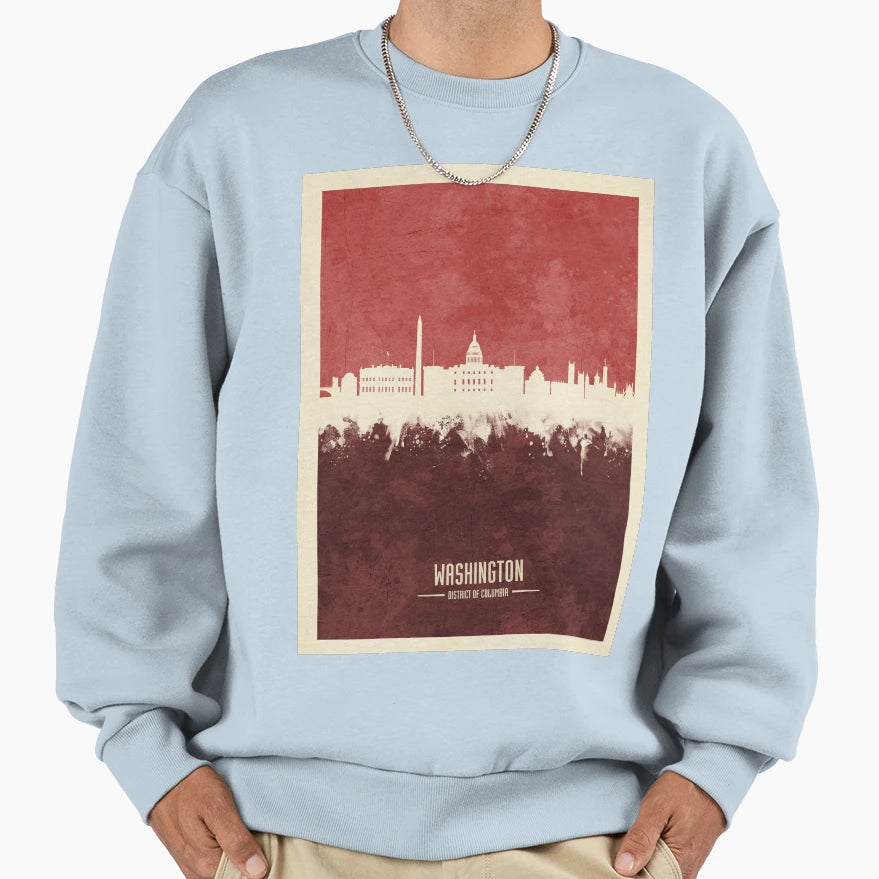 Washington Dc Skyline Sweatshirt - Novelty Apparel Unisex - T-Shirt, Sweatshirt, Hoodie