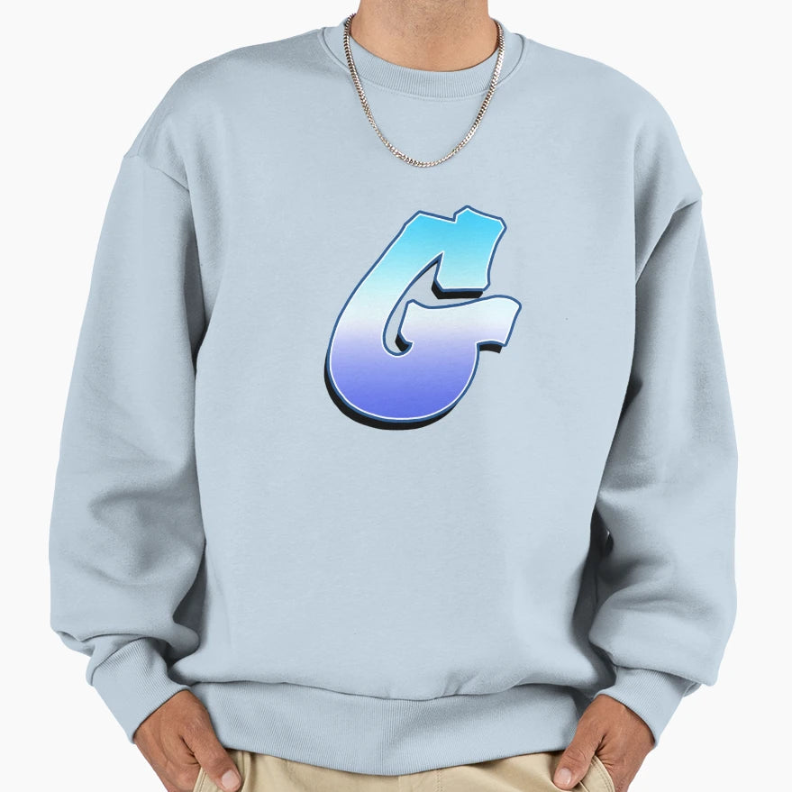 Letter G Purple Blue Sweatshirt - Custom Art Print for Adults - T-Shirt, Sweatshirt, Hoodie