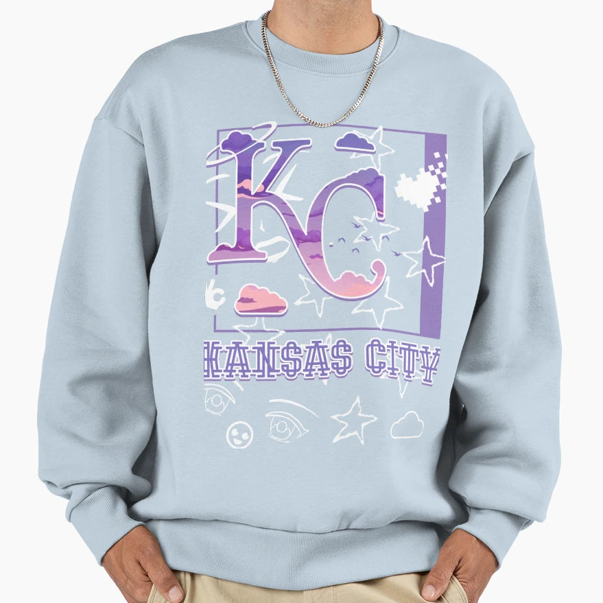 Kansas City Y2K Sunset Sweatshirt - Novelty Apparel Unisex - T-Shirt, Sweatshirt, Hoodie