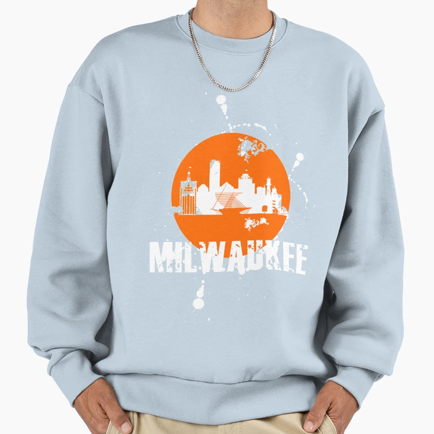 Milwaukee Skyline Sweatshirt - Unique Graphic for Adults - T-Shirt, Sweatshirt, Hoodie