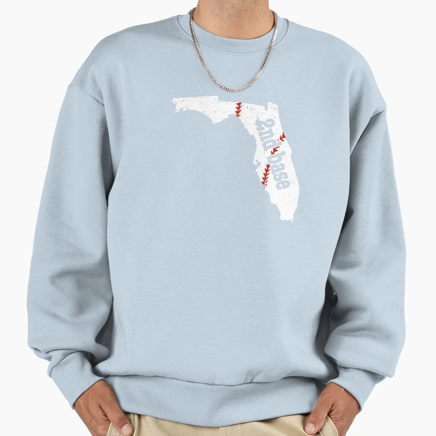 Second Base Baseball Florida Softball T-Shirt - Custom Art Print Unisex - T-Shirt, Sweatshirt, Hoodie