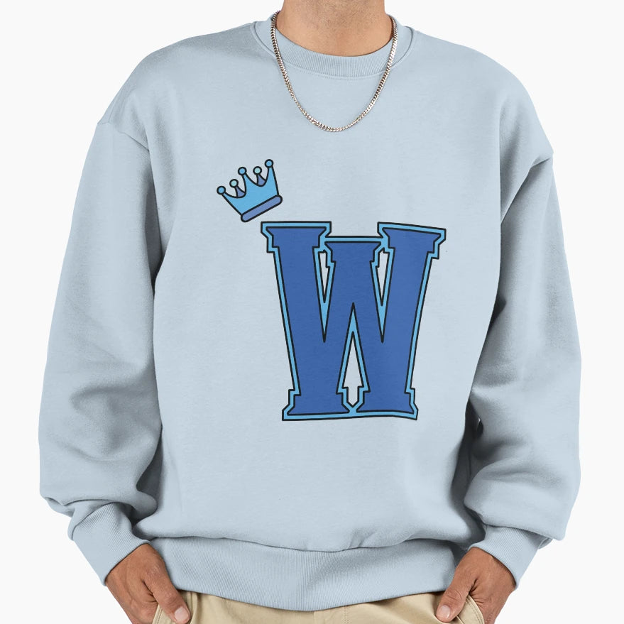 Blue Letter W Sweatshirt - Graphic Print Unisex - T-Shirt, Sweatshirt, Hoodie