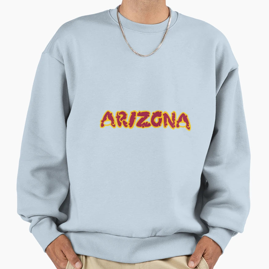 Arizona Az Text Yellow Red Sweatshirt - Fun Novelty Design Unisex - T-Shirt, Sweatshirt, Hoodie