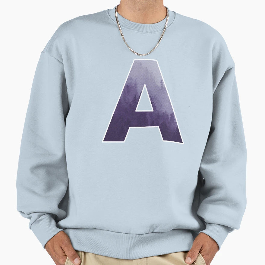 Letter Monogram Letter Art Misty Forest Sweatshirt - Novelty Apparel Unisex - T-Shirt, Sweatshirt, Hoodie