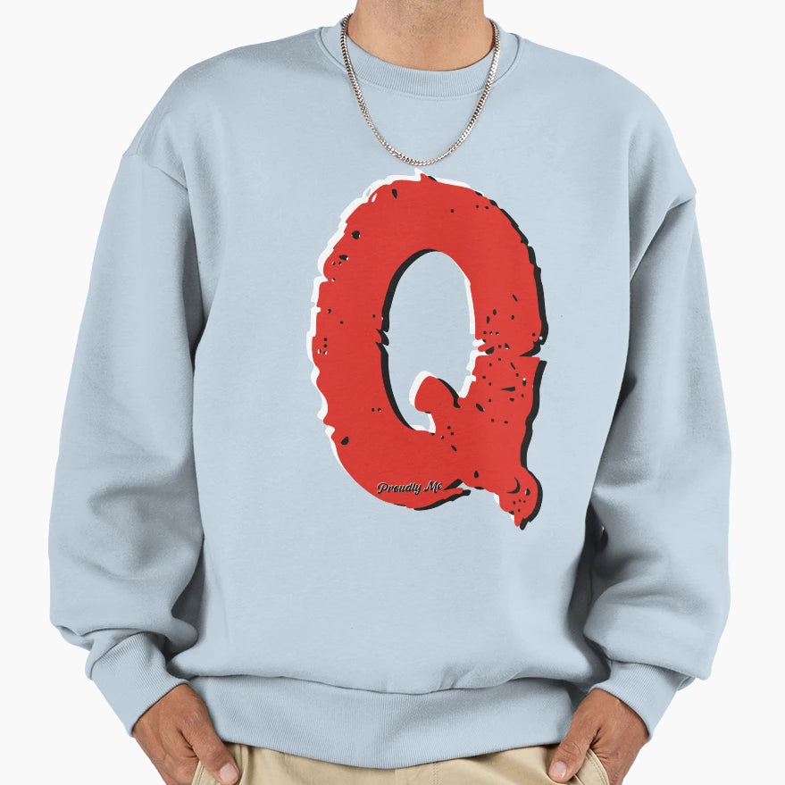 Initials Q Sweatshirt - Graphic Print Unisex - T-Shirt, Sweatshirt, Hoodie