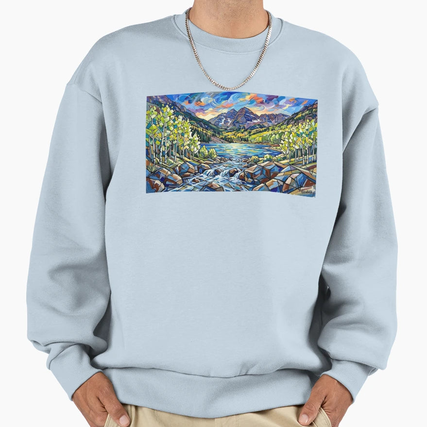 Colorful Aspen Trees Mountain Sweatshirt - Casual Everyday Wear Men Women - T-Shirt, Sweatshirt, Hoodie