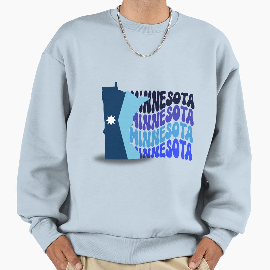 Minnesota State Flag Sweatshirt - Graphic Print Men Women - T-Shirt, Sweatshirt, Hoodie