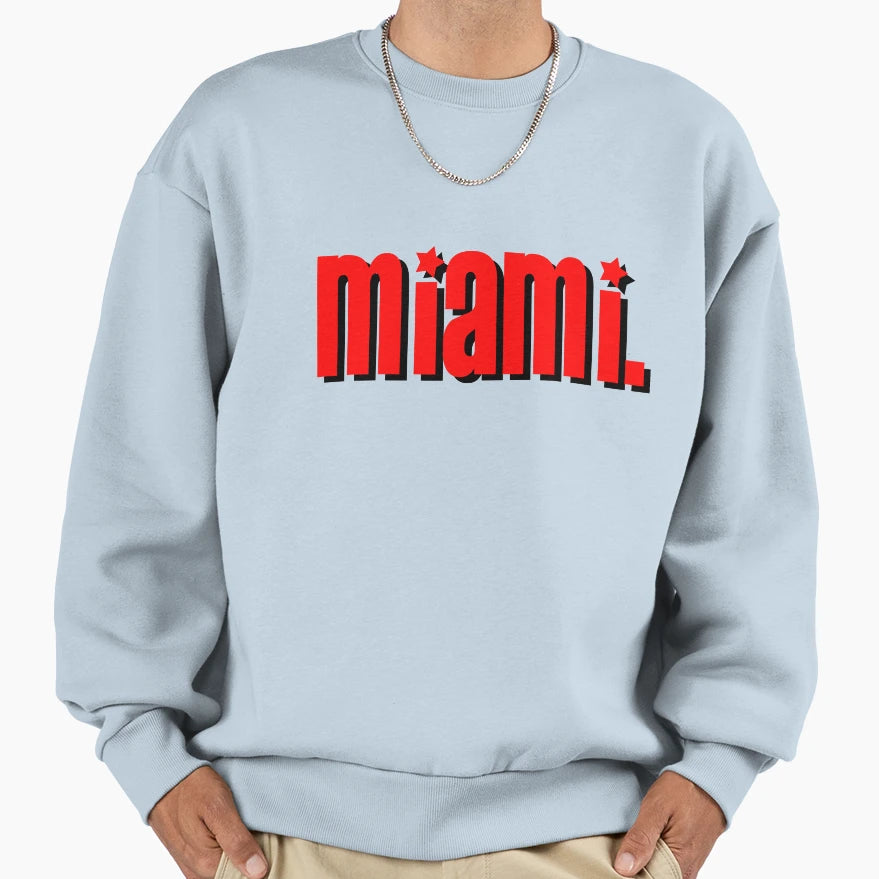 Miami Star Logo Sweatshirt - Unique Graphic Unisex - T-Shirt, Sweatshirt, Hoodie