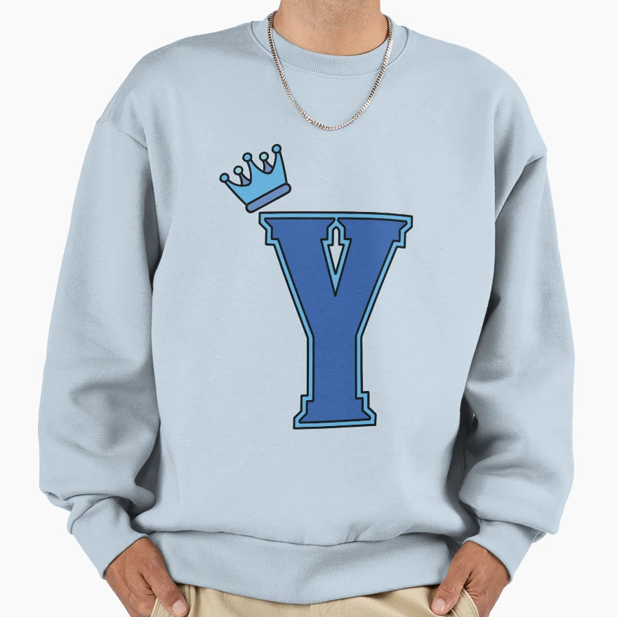 Blue Letter Y Sweatshirt - Fun Novelty Design for Adults - T-Shirt, Sweatshirt, Hoodie