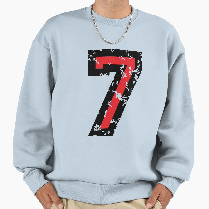 Number Seven No 7 Two Color Sweatshirt - Casual Everyday Wear for Adults - T-Shirt, Sweatshirt, Hoodie