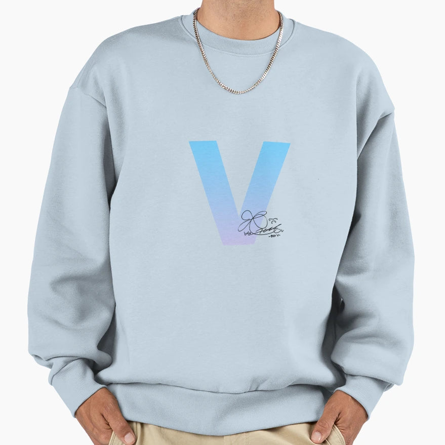 Bts V Signature Sweatshirt - Novelty Apparel for Adults - T-Shirt, Sweatshirt, Hoodie