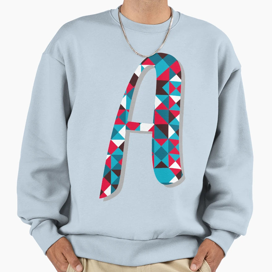 Letter Polygonal Geometric Letter Sweatshirt - Novelty Apparel Unisex - T-Shirt, Sweatshirt, Hoodie