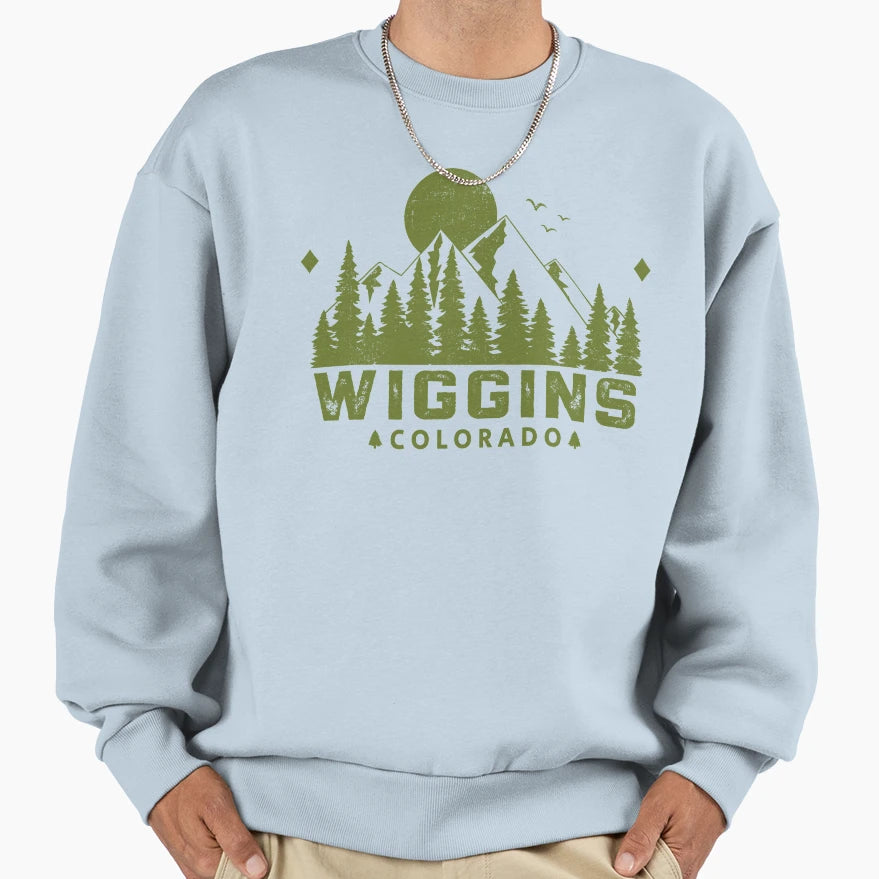 Wiggins Colorado Mountain Souvenir Sweatshirt - Custom Art Print Unisex - T-Shirt, Sweatshirt, Hoodie