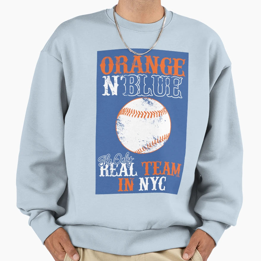 Orange And Blue Sweatshirt - Minimalist Print for Adults - T-Shirt, Sweatshirt, Hoodie
