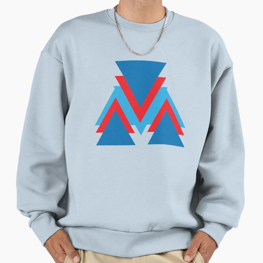 Red And Blue Triangles Sweatshirt - Casual Everyday Wear for Adults - T-Shirt, Sweatshirt, Hoodie