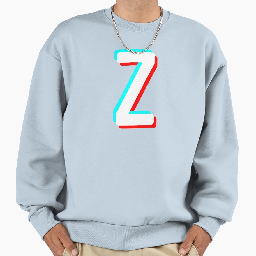 Letter Z Initial Monogram Tiktok Sweatshirt - Custom Art Print Unisex - T-Shirt, Sweatshirt, Hoodie