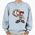 Funny Cartoon Baseball Player Sweatshirt - Minimalist Print Unisex - T-Shirt, Sweatshirt, Hoodie