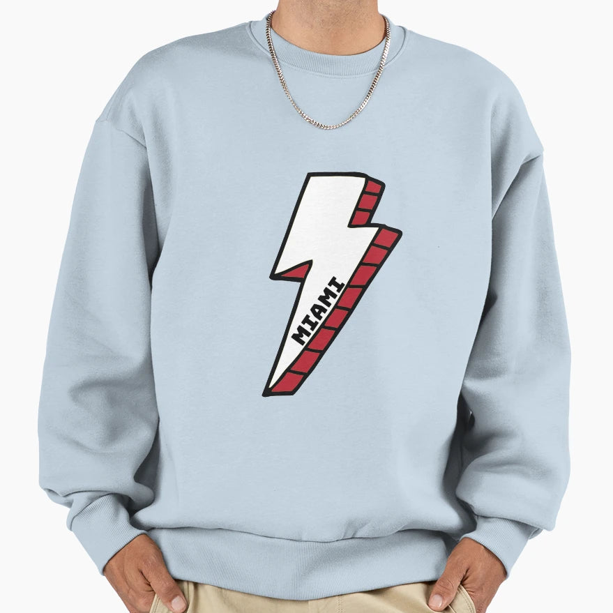 Miami Ohio Lightning Bolt Sweatshirt - Novelty Apparel for Adults - T-Shirt, Sweatshirt, Hoodie