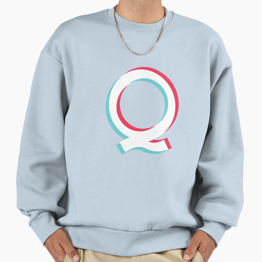 Letter Q Iconic Sweatshirt - Minimalist Print for Adults - T-Shirt, Sweatshirt, Hoodie
