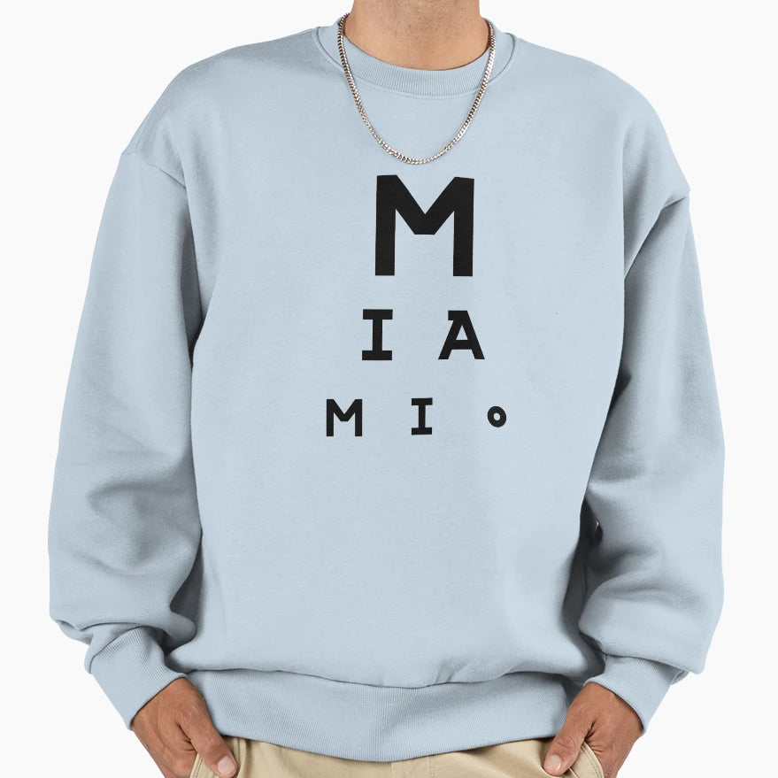 Miami Eye Test Chart Sweatshirt - Trendy Graphic for Adults - T-Shirt, Sweatshirt, Hoodie