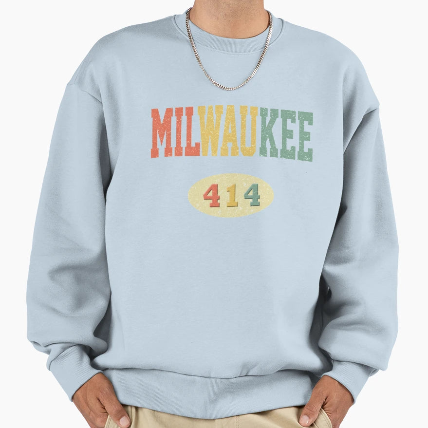 Milwaukee 414 Area Code Sweatshirt - Trendy Graphic Unisex - T-Shirt, Sweatshirt, Hoodie