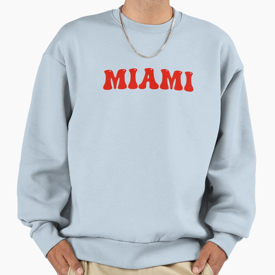 Miami Red Sweatshirt - Trendy Graphic Unisex - T-Shirt, Sweatshirt, Hoodie