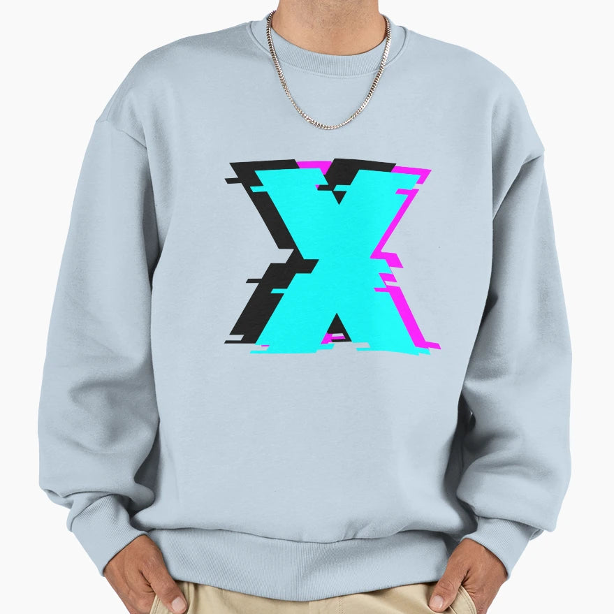 Glitch X Sweatshirt - Custom Art Print Men Women - T-Shirt, Sweatshirt, Hoodie